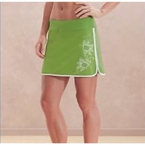 Athleta Swift Zip Skort Lime Green Athletic Tennis Golf Running Skirt